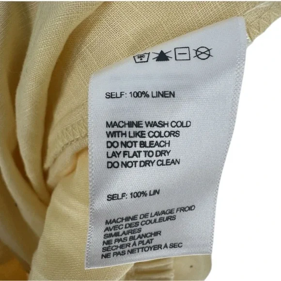 URBAN OUTFITTERS Linen Front Tie / Cut Out Jumpsuit in Soft Yellow Size Small - Picture 7 of 7